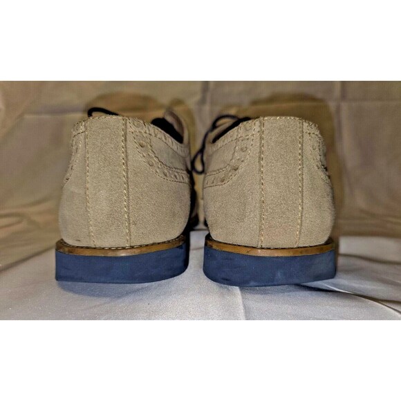 JOSEPH ABBOUD - BDS ROBERT - Mens USA 8.5 - Tan Suede Wing Tip Oxford Shoes - Picture 6 of 13